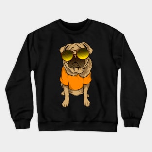 Cool 90s Pug Wearing Sunglasses Crewneck Sweatshirt